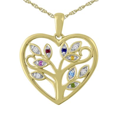 Birthstone Family & Mother's Tree Necklace