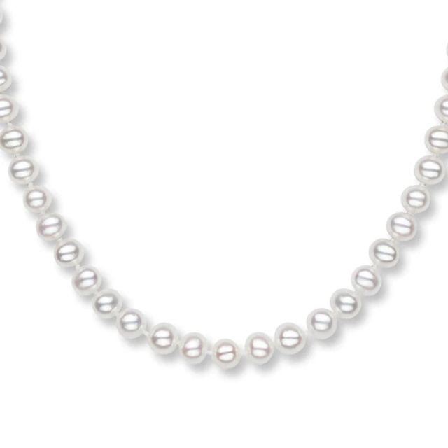 Kay Cultured Pearl Necklace Sterling Silver 18" Length