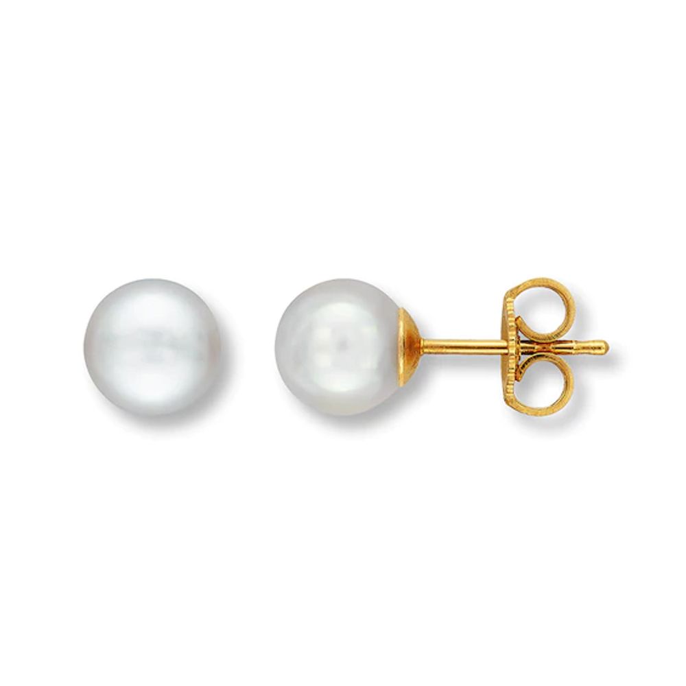 Cultured Pearl Earrings 14K Yellow Gold