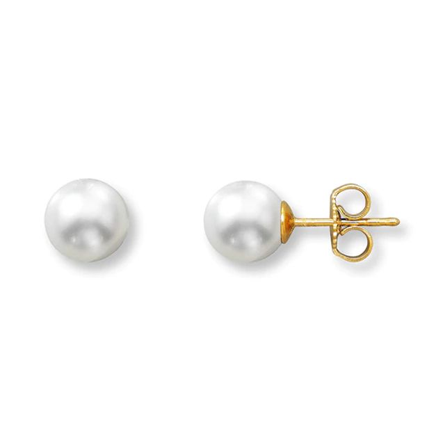 Cultured Pearl Earrings 14K Yellow Gold