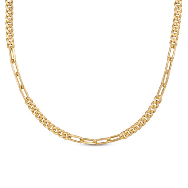 Hollow Cuban Paperclip Chain Necklace 10K Yellow Gold 18"
