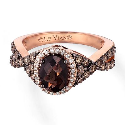 Le Vian Chocolate Quartz 5/8 ct tw Diamonds 14K Gold Ring