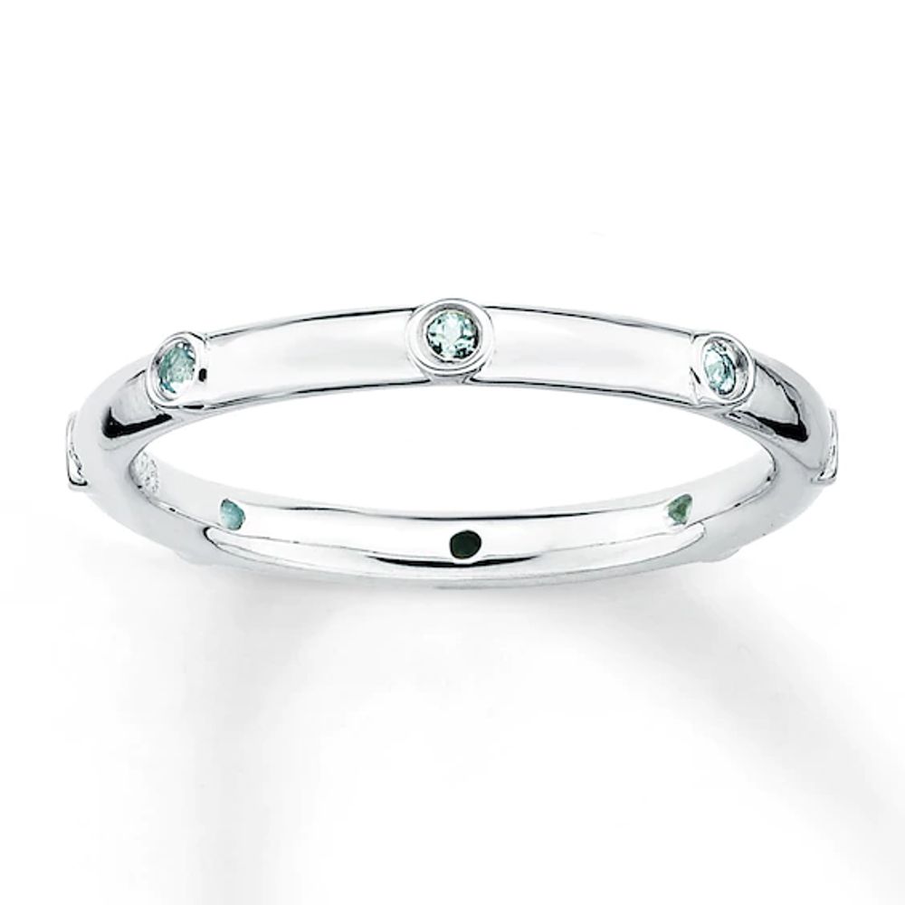 Stackable Aquamarine Ring Sterling Silver