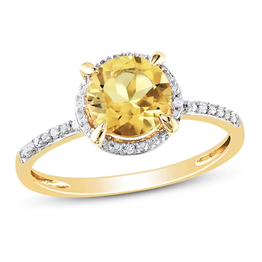 14K Gold Palmeira Citrine Diamond Ring - KTCollection