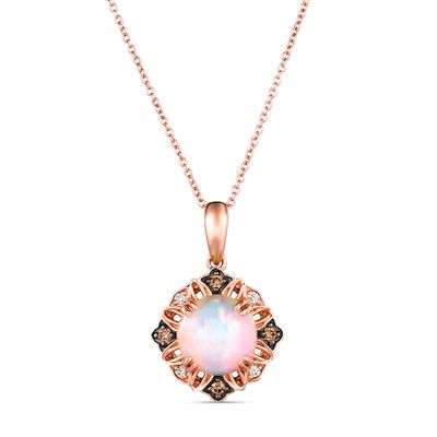 Le Vian Opal Necklace 1/8 ct tw Diamonds 14K Strawberry Gold 18"