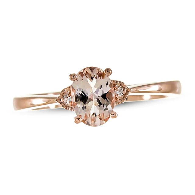 Morganite & Diamond Accent Ring 10K Rose Gold