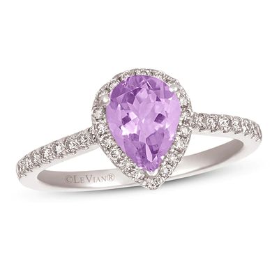 Le Vian Amethyst & Diamond Ring 1/3 ct tw 14K Vanilla Gold