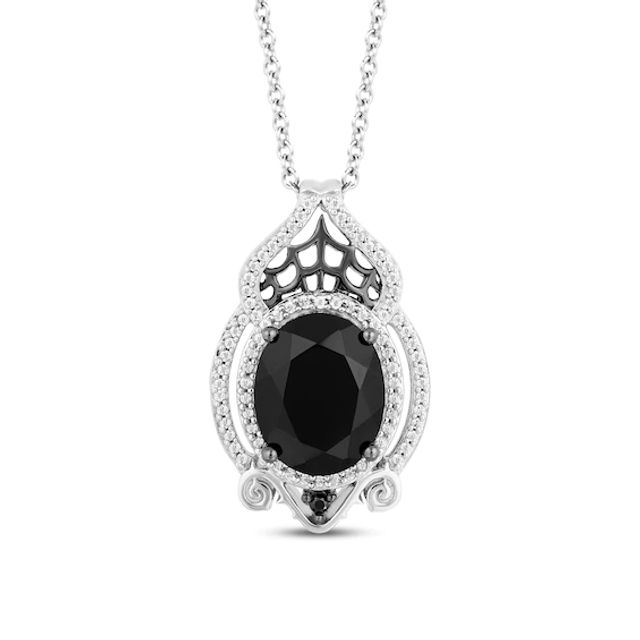 Disney Treasures The Nightmare Before Christmas Black Onyx & Diamond Necklace 1/5 ct tw Sterling Silver 17"