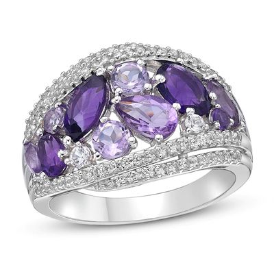 Kay Vibrant Shades Amethyst & White Lab-Created Sapphire Ring Sterling Silver