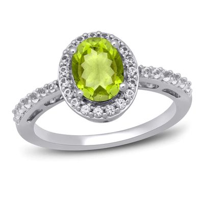 Kay Peridot & White Lab-Created Ring Sterling Silver