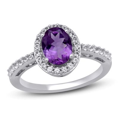 Kay Amethyst & White Lab-Created Ring Sterling Silver