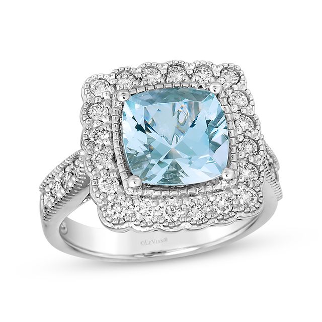 Modern Vintage 10K Rose Gold 2.5 Carat Aquamarine Diamond Wedding  Engagement Ring R167-10KRGDAQ | Caravaggio Jewelry