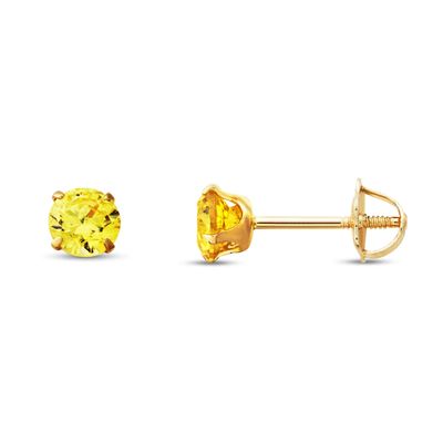 Kay Children's Stud Earrings Yellow Cubic Zirconia 14K Yellow Gold