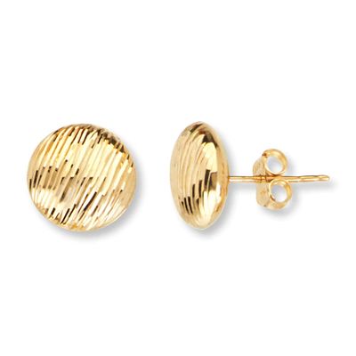 Kay Textured Button Earrings 14K Yellow Gold