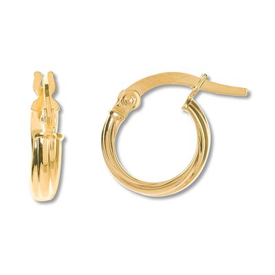 Kay Ridged Hoop Earrings 14K Yellow Gold