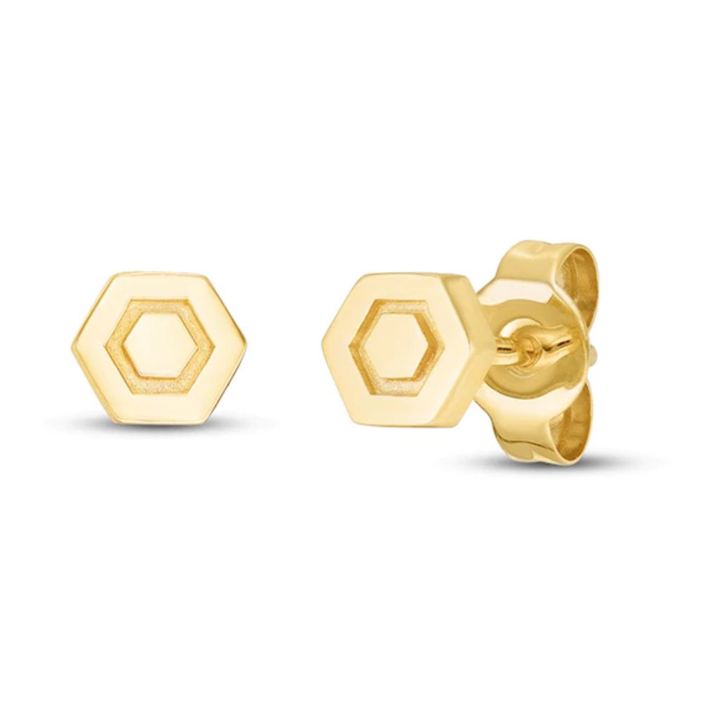 Kay Petite Hexagon Earrings 10K Yellow Gold