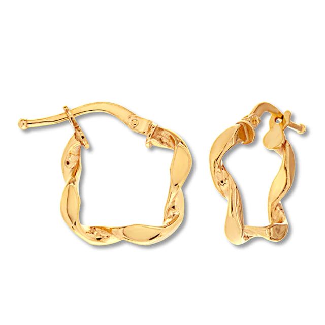 Kay Petite Twist Huggie Hoop Earrings 10K Yellow Gold