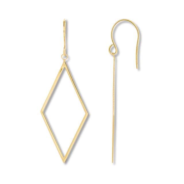 Geometric Dangle Earrings 14K Yellow Gold