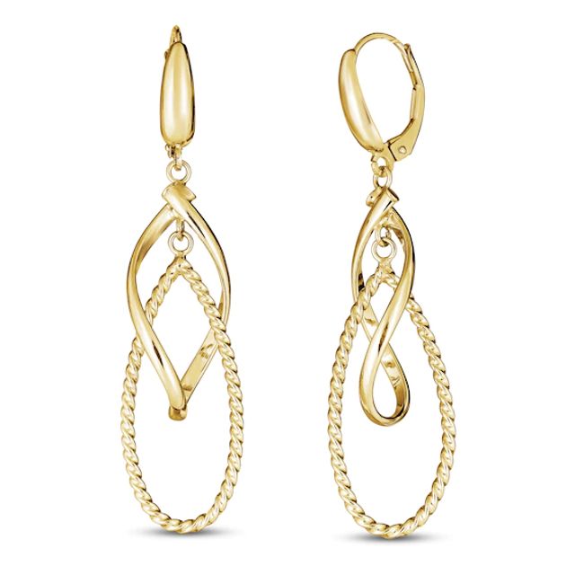 10k yellow gold infinity hoop earrings