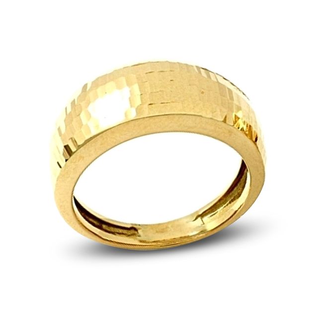 Diamond Cut Ring 14K Yellow Gold - Size 7