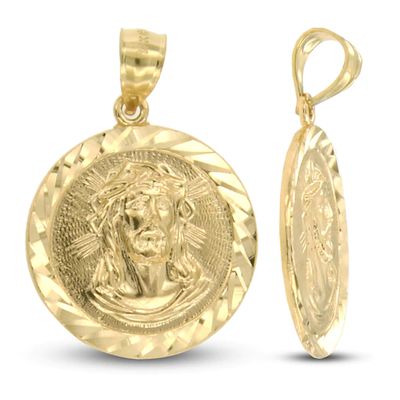 Kay Christ Diamond-cut Medallion Charm 14K Yellow Gold