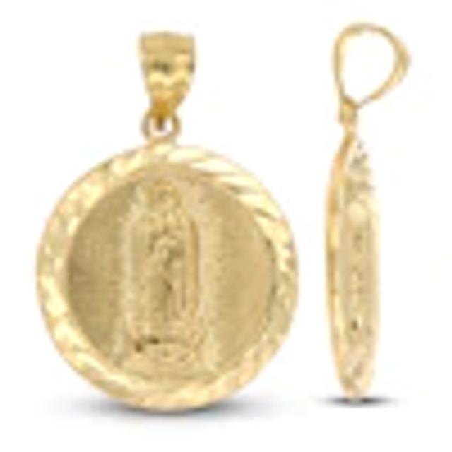 Kay Mary Diamond-cut Medallion Charm 14K Yellow Gold