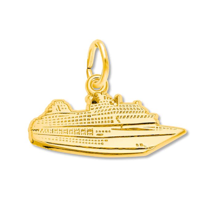 Cruise Ship Charm 14K Yellow Gold