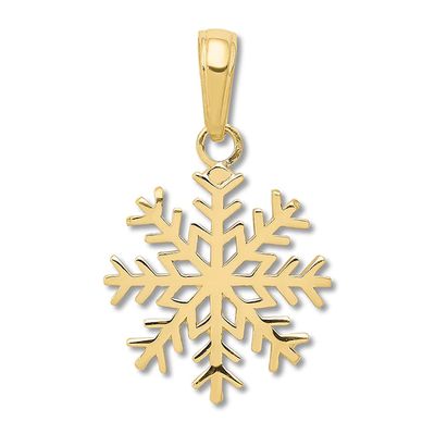 Snowflake Charm 14K Yellow Gold