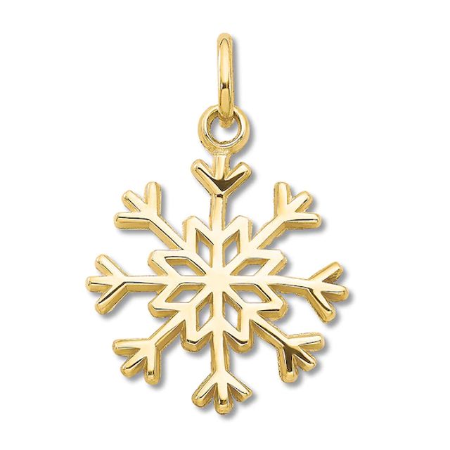 Snowflake Charm 14K Yellow Gold