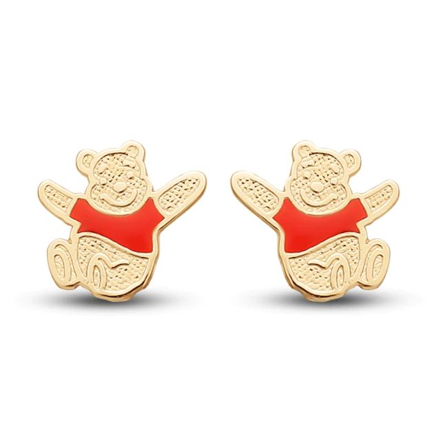 Kay Children's Winnie the Pooh Enamel Stud Earrings 14K Yellow Gold