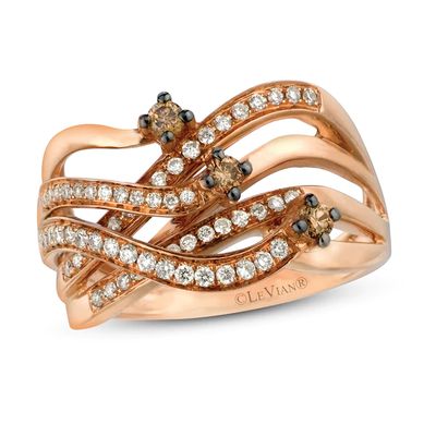 Le Vian Chocolatier Diamond Ring 3/8 ct tw 14K Strawberry Gold - Size 7