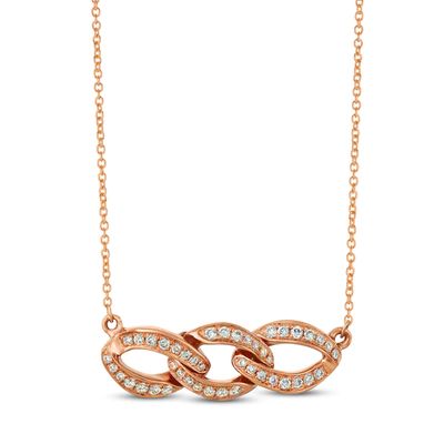 Le Vian Diamond Necklace 1/8 ct tw 14K Strawberry Gold 18"