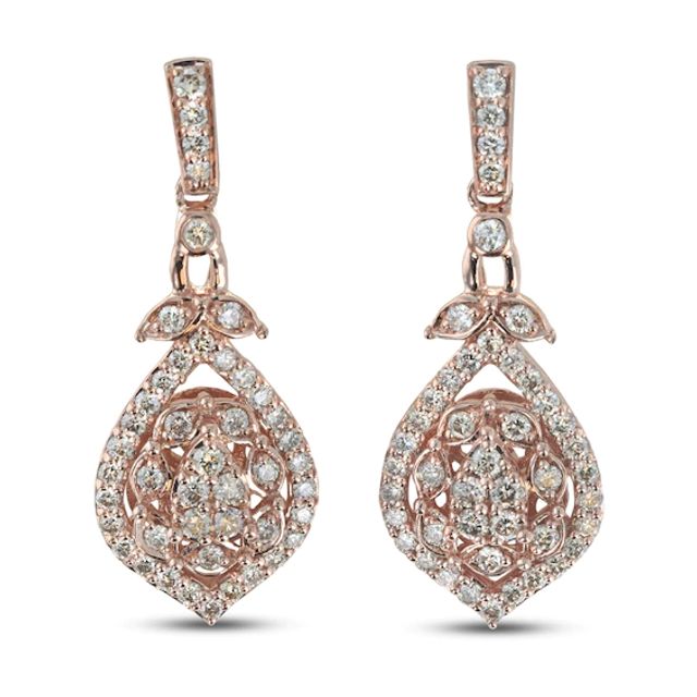 Le Vian Creme Brulee Earrings 1-5/8 ct tw Diamonds 14K Strawberry Gold