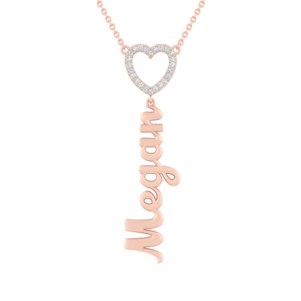 1/8 Ct. tw Diamond Nameplate Heart Necklace