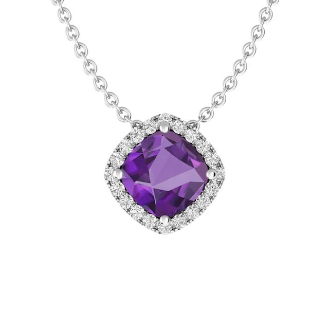 Amethyst and White Topaz Fashion Pendant Sterling Silver