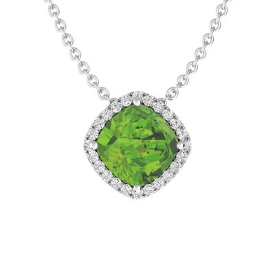 Peridot and Morganite and White Topaz Fashion Pendant Sterling Silver