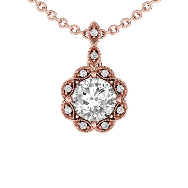 White Topaz Fashion Pendant 10K Rose Gold