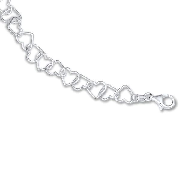 Heart Bracelet Sterling Silver 7.5"