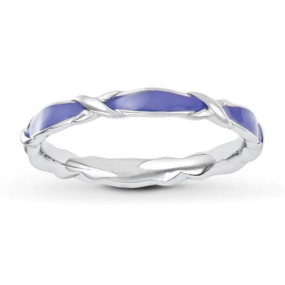 Stackable Ring Enamel Sterling Silver