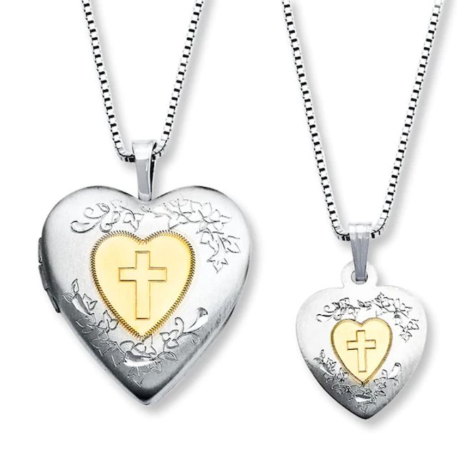 Mother/Daughter Necklaces Heart Locket/Pendant Sterling Silver