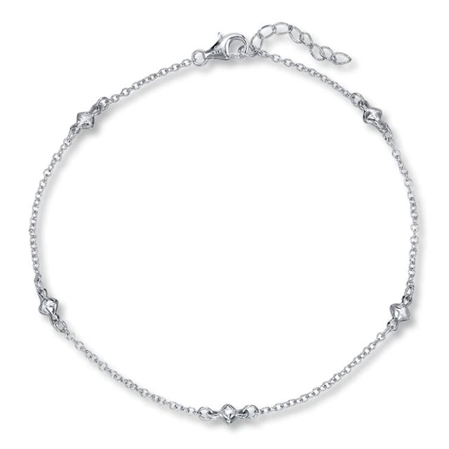 Cubic Zirconia Anklet Sterling Silver
