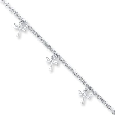 Dragonfly Anklet Sterling Silver 9"