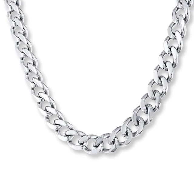 Solid Curb Chain Necklace 6mm Stainless Steel 20"