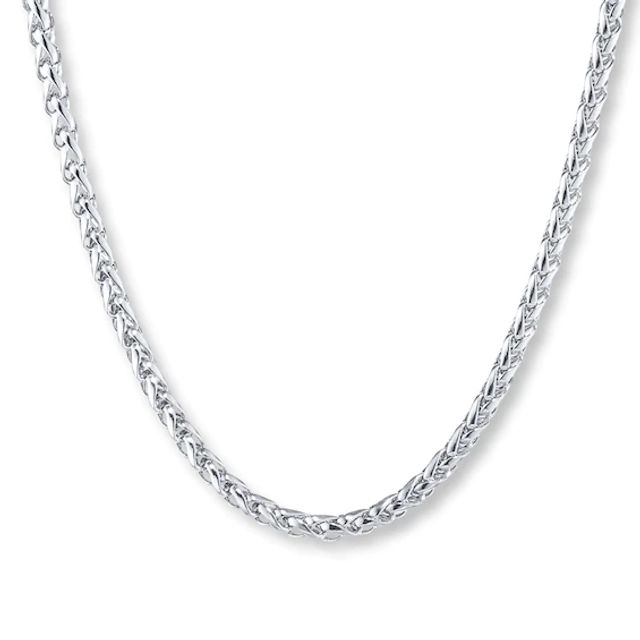 Solid Wheat Chain Necklace 3mm Stainless Steel 24"
