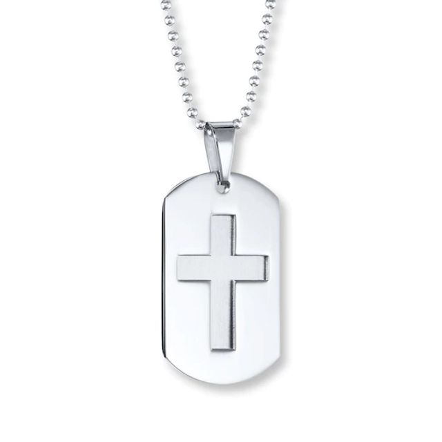Kay Men's Cross Necklace Stainless Steel 22" Length