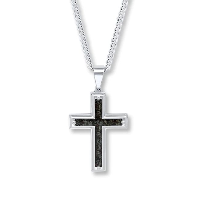 Men's Cross Necklace Stainless Steel