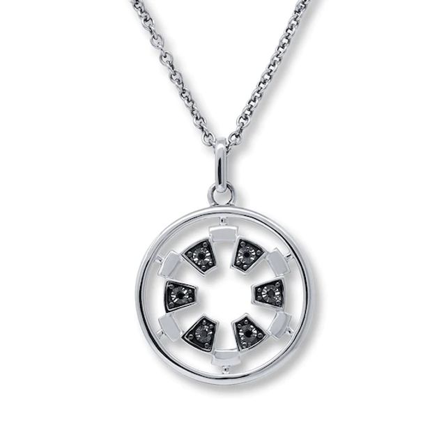 Star Wars Necklace Black Diamond Accents Sterling Silver