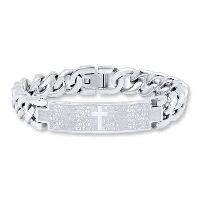 ID Bracelet Lord's Prayer Stainless Steel 8.5"