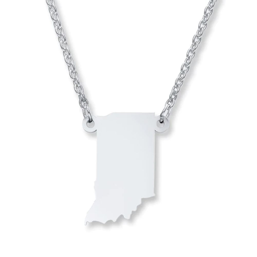 Indiana State Necklace Sterling Silver
