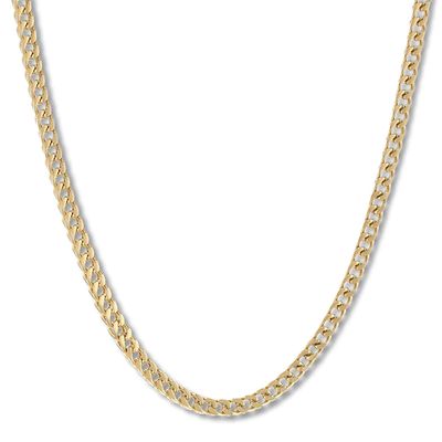 Foxtail Chain Necklace 4mm Yellow Ion-Plated Solid Stainless Steel 24"